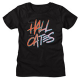 Hall and Oates 80's Text Black Women's T-Shirt