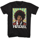 Jimi Hendrix Psychadelic Card Black T-Shirt