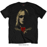 Tom Petty & The Heartbreakers Unisex T-Shirt Shades & Logo (Soft Hand Inks)