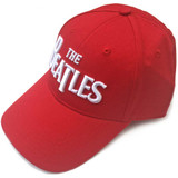 The Beatles Unisex Baseball Hat Cap White Drop T Logo (Red)