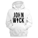 John Wick Silhouette Logo White Hoodie Sweatshirt