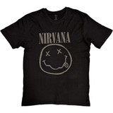 Nirvana Unisex Hi-Build T-Shirt Black Smiley