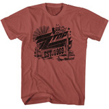 ZZ Top Est 1969 Terracotta Adult T-Shirt