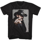 Motorhead Lemmy Pointing Black Adult T-Shirt