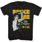 Bruce Lee Nunchuck Pose Black Adult T-Shirt