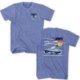 Jaws Amity Island Regatta Light Blue Heather Adult T-Shirt
