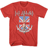Def Leppard Diver Union Jack Red Heather T-Shirt