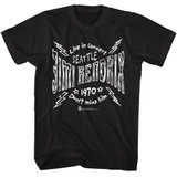 Jimi Hendrix Seattle 70 Lightning Black T-Shirt