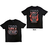 KISS Unisex T-Shirt End Of The Road Tour Red (Back Print)