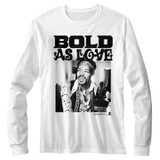 Jimi Hendrix Bold White Long Sleeve T-Shirt