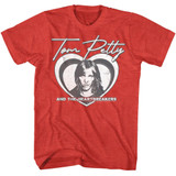 Tom Petty Layered Heart Red Heather T-Shirt