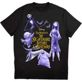 Disney Unisex T-Shirt The Nightmare Before Christmas Purple Characters