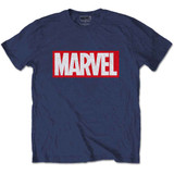 Marvel Comics Unisex T-Shirt Marvel Box Logo Navy