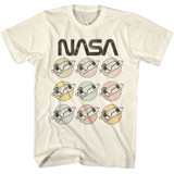 NASA Pastel Rockets Natural T-Shirt