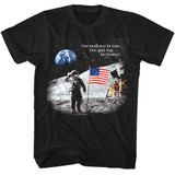 NASA One Small Step For Man Black T-Shirt