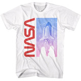 NASA Shuttle In Flight White Adult T-Shirt