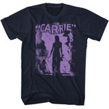 Carrie Purple Flame Navy Adult T-Shirt