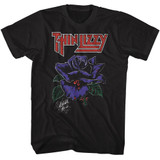 Thin Lizzy Black Rose Black Adult T-Shirt