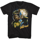 Universal Monsters Three Wolfman Moon Black Adult T-Shirt