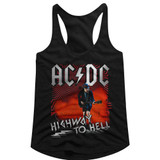 AC/DC Highway To Hell Black Junior Women's Racerback Tank Top T-Shirt