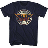 Aerosmith Aerocircle Navy Adult T-Shirt