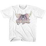Aerosmith Faded Pinks White Adult T-Shirt
