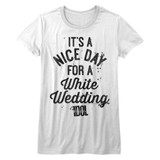 Billy Idol Nice Day White Junior Women's T-Shirt