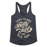 Billy Joel Long Island Navy Heather Junior Women's Racerback Tank Top T-Shirt