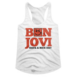 Bon Jovi Have A Nice Day White Junior Women's Racerback Tank Top T-Shirt