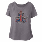 Def Leppard Pour Some Sugar On Me Triangle Heather Junior Women's Dolman T-Shirt