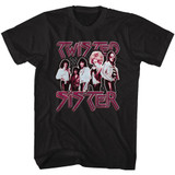 Twisted Sister Pretty In Pink Black Adult T-Shirt