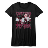 Twisted Sister Pretty In Pink Black Junior Women's T-Shirt