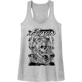 Poison Skull Snake Lightning Heather Junior Women's Racerback Tank Top T-Shirt