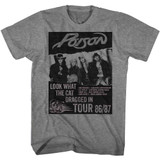 Poison Look What The Cat Dragged In Tour Heather Adult T-Shirt