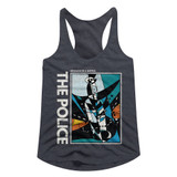 The Police Message In A Bottle Navy Heather Junior Women's Racerback Tank Top T-Shirt