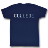 Animal House Distressed College Navy Adult T-Shirt