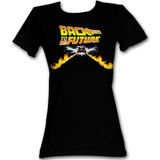 Back to the Future Car Black Junior Women's T-Shirt