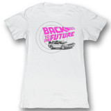 Back to the Future Checkers White Junior Women's T-Shirt