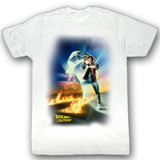 Back to the Future Movie Poster White Adult T-Shirt