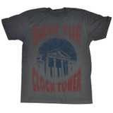 Back to the Future Save The Clock Tower Graphite Adult T-Shirt