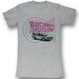 Back to the Future Time Machines And Shapes Gray Junior Women's T-Shirt