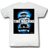 Back to the Future Time Travel White Adult T-Shirt