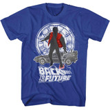 Back to the Future Silhouette Collage Royal Adult T-Shirt