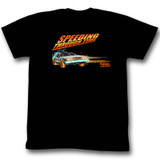 Back to the Future Drifting Through Time Black Adult T-Shirt