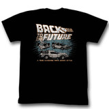 Back to the Future Cars Black Adult T-Shirt