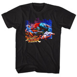 Street Fighter Alley Fight Black Adult T-Shirt