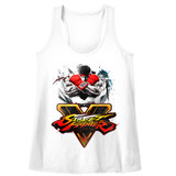 Street Fighter Streetfighta White Junior Women's Racerback Tank Top