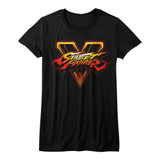 Street Fighter Sfv Logo Black Junior Women's T-Shirt