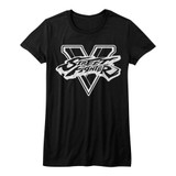 Street Fighter Sfv Bw Black Junior Women's T-Shirt