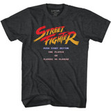 Street Fighter Start Screen Black Heather Adult T-Shirt